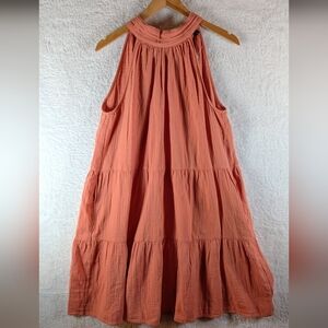 NWT GAP Coral Pleated Dress 💯 Cotton
